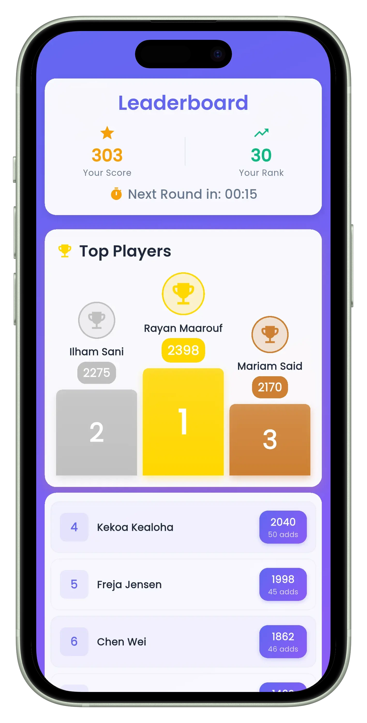 Sum Is scorecard showing round results and bonuses
